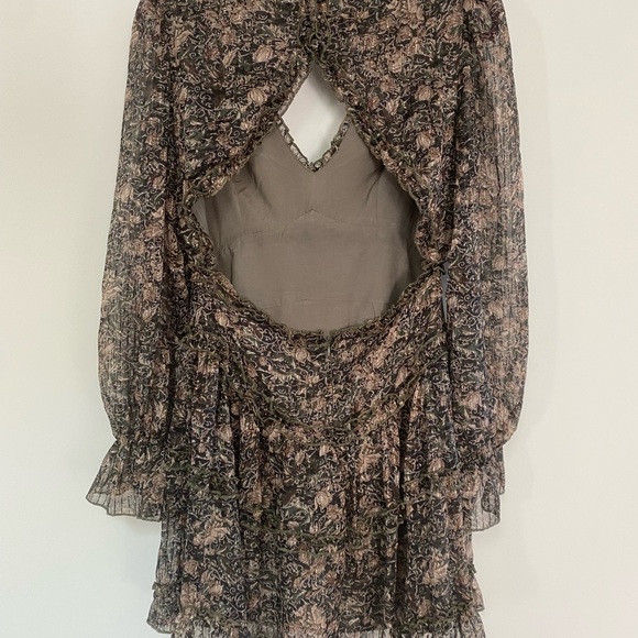 Honey Open Back Green and Black Print Dress - Picture 9 of 13